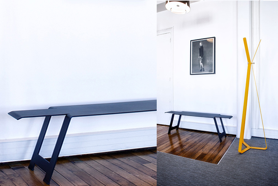 Aménagement d'un petit espace d'accueil, attente - Réalisation SHOWROOM MOORE - Paris 3