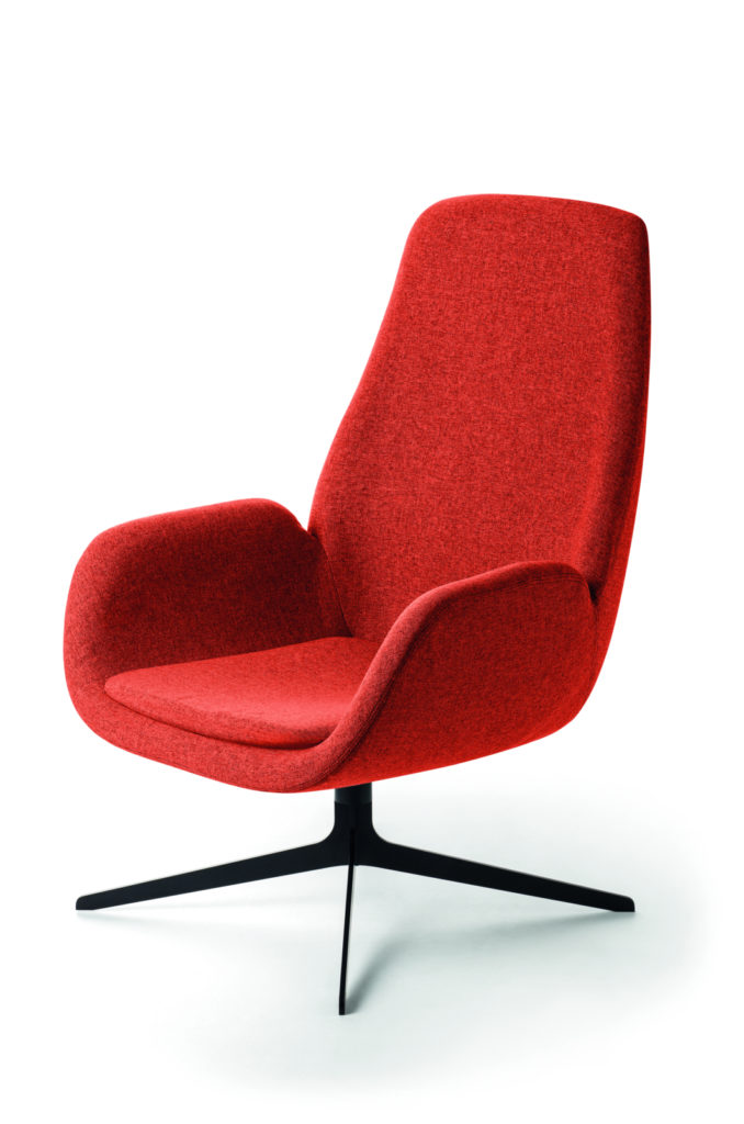 Fauteuil Mysa Lounge pieds métallique (profil)