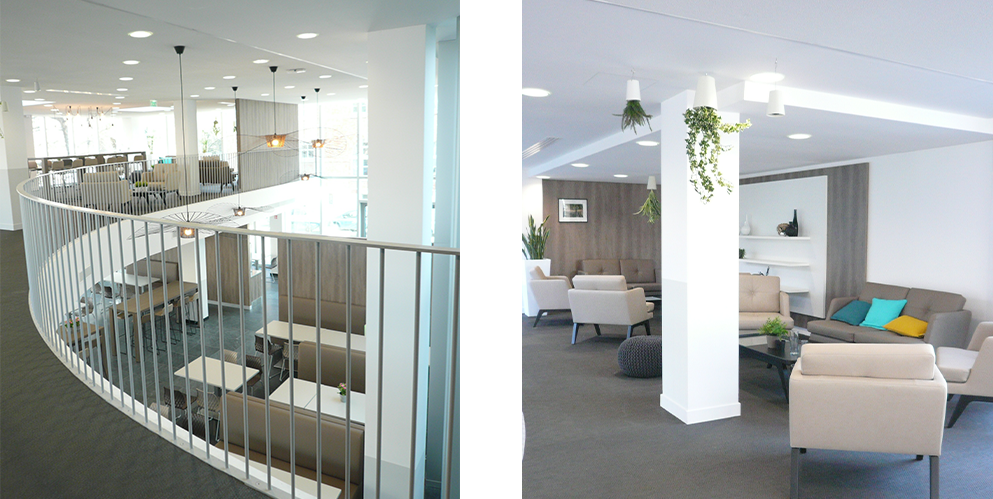 aménagement restaurant d'entreprises, mobilier RIE, espace de détente - Saegus, Neuilly sur Seine