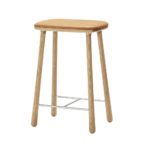 Contemporary bar stool / leather / wooden / contract