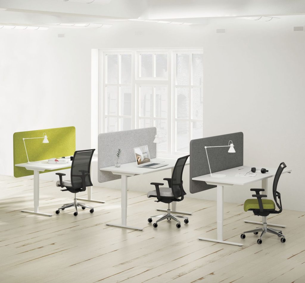 Workstation desk / powder-coated steel / melamine / contemporary